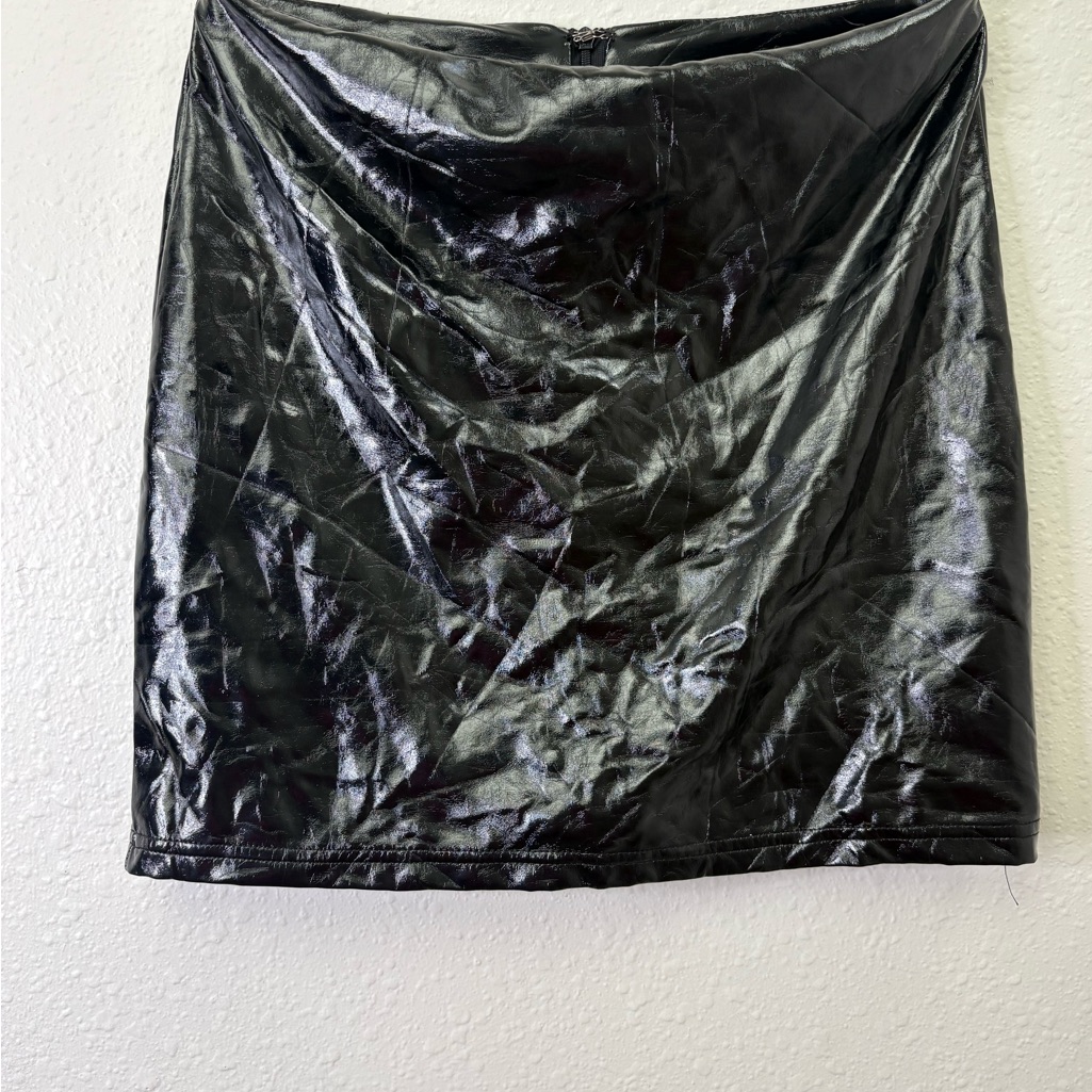 Shein Shiny Black Mini Skirt